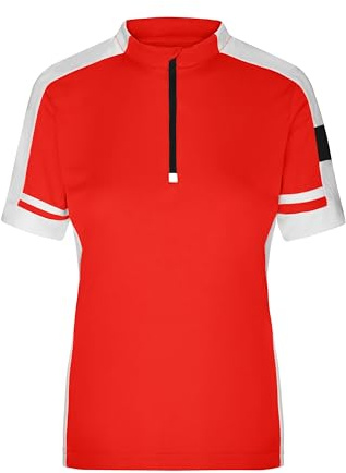 James & Nicholson Damen Rad-Shirt Cooldry® - Tailliertes Kurzarm Bike Shirt für ambitionierte Radlerinnen | Farbe: red | Grösse: M