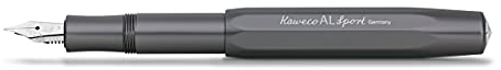 Kaweco AL SPORT Füllhalter Anthracite I Premium Aluminium Füllfederhalter für Tintenpatronen mit hochwertiger Stahlfeder I Füllfederhalter 13 cm I Füller in Grau I Federbreite: F (Fein)