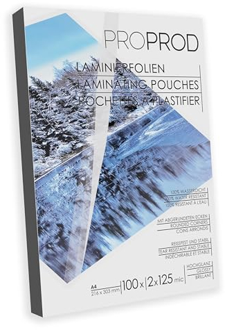 ProProd - Laminierfolien / Laminiertaschen - A4 2x125 Mikron - 100 Stück - Glänzend