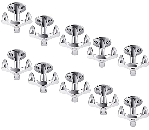 10 x SO-TECH® Drehhaken RENA 3-fach Chrom Unterbauhaken Kleiderhaken Mantelhaken Garderobenhaken