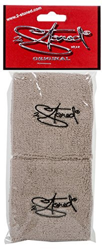 Original 2stoned Schweißbänder 8cm Beige mit Stick in Schwarz