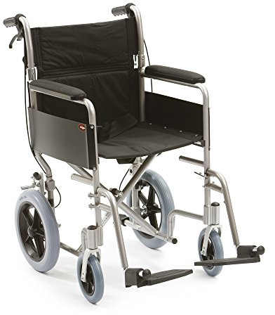 Drive Medical Enigma Lightweight Aluminium Transit Wheelchair Folding Attendant Propelled Travel Wheelchair 18 Seat Compact & Portable Wheel Chair
