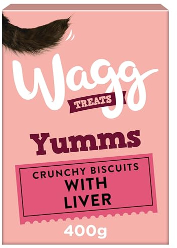 Wagg Yumms Dog Biscuits with Liver, 400 g, Pack of 5 | Oven Baked Treats - Enriched with Extra Vitamins & Minerals - Oven Baked to Lock in Flavour & Nutrition