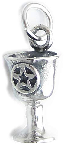 Cáliz Copa con Pentáculo Charm de plata de ley .925x1 Herramienta mágica Wicca
