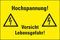 LEMAX® Warn-Kombischild Hochspannung! Vorsicht Lebensgefahr!, Resopal, 300x200mm