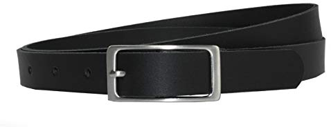Vascavi Ledergürtel, 2 cm breit, Made in Germany, echt Leder Gürtel für Damen, als Hüftgürtel, kürzbar (95 cm Gesamtlänge 105 cm, Schwarz)