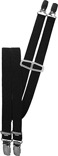 Harrys-Collection Damen Herren Hosenträger mit 4 Clips in 18 mm Breite extra schmal, Farben:schwarz