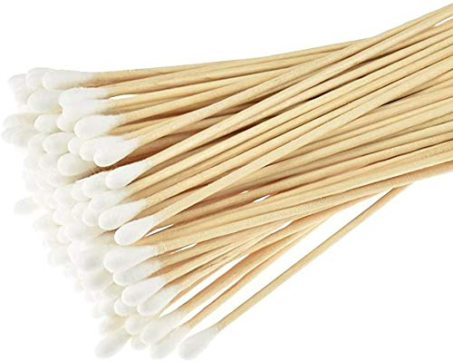 Cotton Lace, (Pack of 4) Total 400 Pcs) Swab Long, Cosmetic Cotton Buds Wooden Handle Cleaning Tool Make-up Removing Wound Care Cotton Buds