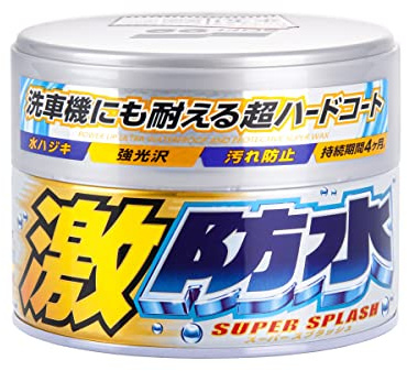 SOFT99 Water Block Wax Light 300 g - Hard Car Synthetic Wax Polish - Extreme Hydrophobicity - Maximum Water Repellency - Durable Paintwork Protection and Gloss - Kit with an Applicator Pad