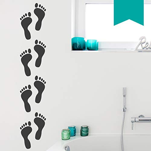 WANDKINGS Wandtattoo Footprints - Fußabdrücke 21 x 22 cm je Fußpaar türkis - erhältlich in 33 Farben