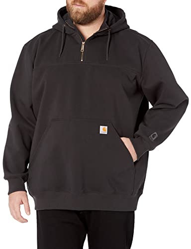 Carhartt Men's Paxton 1/4-Zip Sweatshirt, Black, Large Tall