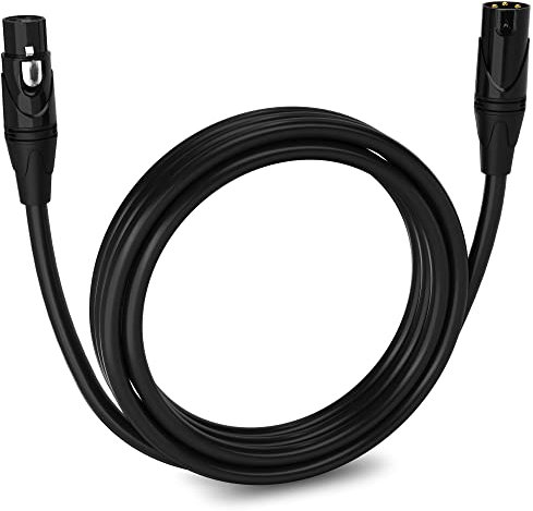 LyxPro Balanced XLR Cable 3.0m Premium Series Professional Microphone Cable, Powered Speakers and Other Pro Devices Cable, Black