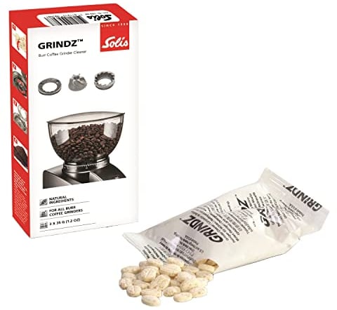 Solis Reiniger für Kaffeemahlwerk - Entfernung von Ol und Kaffeeresten - Lebensmittelecht Naturprodukt - Grindz Tabletten - 3 x 35 g