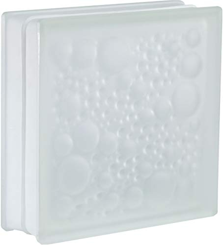 Design Glasbaustein Savona klar zweiseitig satiniert 19 x 19 x 5 cm - 8 Stück