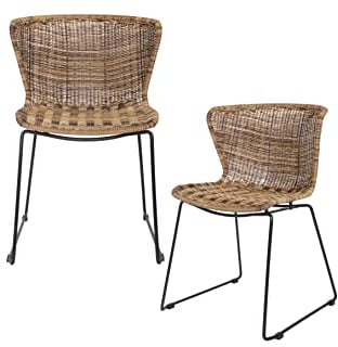 WOOOD 2er-Set-Kaat Esszimmerstuhl Samt, Natürlich, Breite: 54.5 cm Tiefe: 54 cm Höhe 77.5 cm