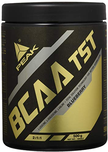 PEAK BCAA - TS-Technology - 500g Gschmack Blueberry I 38 Portionen I verzweigtkettige Aminosäuren I 2:1:1 (Leucin : Isoleucin : Valin) I schnelle Resorption I vegan
