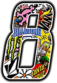 4R Quattroerre.it 13358 Numero 8 Adesivo Sticker Bomb