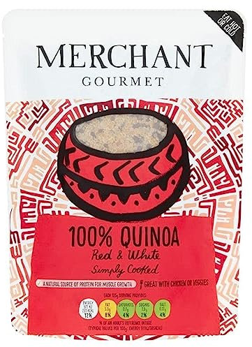 Merchant Gourmet Cooked Red & White Quinoa, Source of Protein & Fibre, Vegan, Healthy Rice Alternative, 250 g