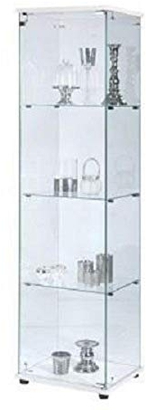 Générique Vitrine en Verre, Vitrine - Noir Ou Blanc, 43x37x162.5 cm, 3 Étages, Salle de Bain