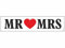 PartyDeco Schild MR & MRS, 50 x 11,5cm