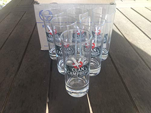 clan campbell Lot de 6 Verre a Whisky Tube Neuf