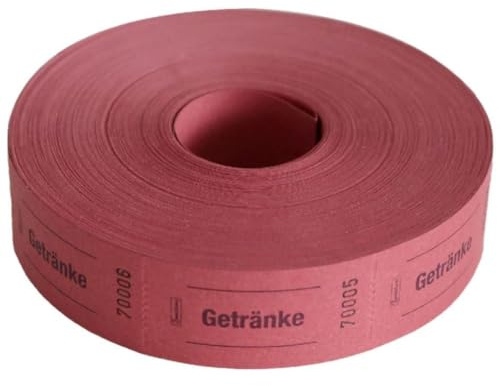 AVERY Zweckform Bon-Rollen Getränkemarken, 57 x 30 mm, rot