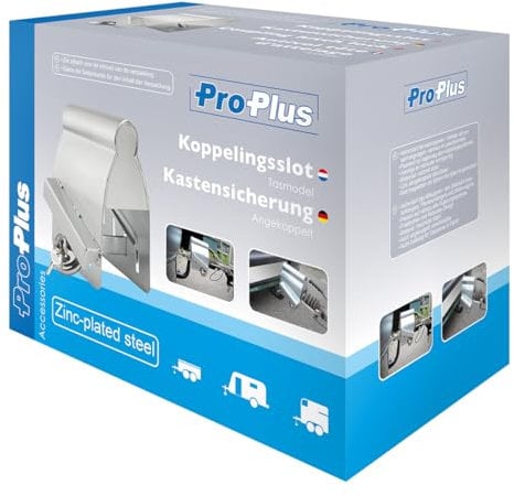 ProPlus 341326S, Lucchetto di Sicurezza per Gancio di rimorchio, con bloccaggio a Disco
