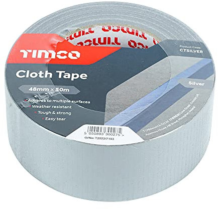TIMCO CTSILVER Cloth Tape 48mm x 50m - Silver