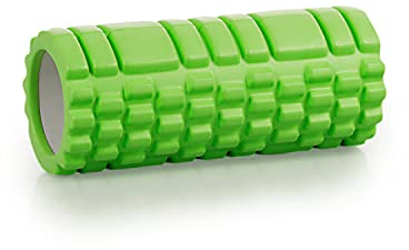 Faszienrolle | Massagerolle | Pilatesrolle | Fitnessrolle | Faszien Foam Roller Deluxe | Länge: 33 cm | Durchmesser: 14 cm (grün) | mit Tasche