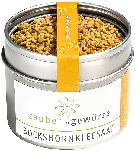 Zauber der Gewürze Bockshornklee Gewürz, Bockshornklee Samen ganz, Bockshornklee Tee, Bockshornkleesamen, ideal als Tee oder Gewürz, 90 g