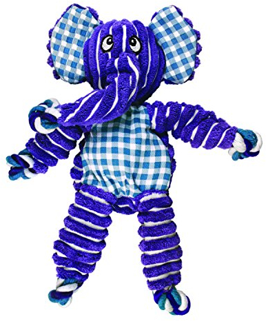 KONG Floppy Knots - Hundespielzeug aus geknotetem Seil - Minimale Füllung - Für Mittlere/Große Hunde - Elefant