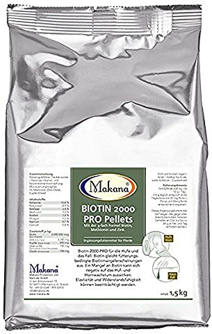 Makana Biotin 2000 PRO Pellets für Pferde, 1,5 kg Beutel
