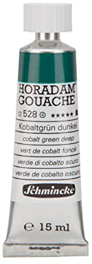 Schmincke - Horadam Gouache, Kobaltgrün dunkel, 15 ml-Tube, 12 528 006, feinste Gouache, natürliche Deckkraft, höchst pigmentiert, farbintensiv und matt