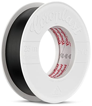 REV Isolierband, Klebeband 25m. Zum Isolieren von Kabeln. 25 x 0,15 mm, schwarz