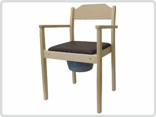 Toilettenstuhl aus Holz, hell