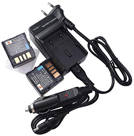 DSTE 2-Pacco BN-VF707 Ricambio Batteria + Caricabatteria Compatible per JVC GR-D239 GR-D240 GR-D245 GR-D246 GR-D247 GR-D250 GR-D253 GR-D270 GR-D271 GR-D275 GR-D290 GR-D295
