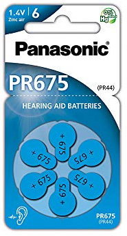 Panasonic PR675 Batterie zinco-aria per apparecchi acustici, Tipo 675, 1.4V, Batterie per apparecchi acustici, 6 pezzi, blu