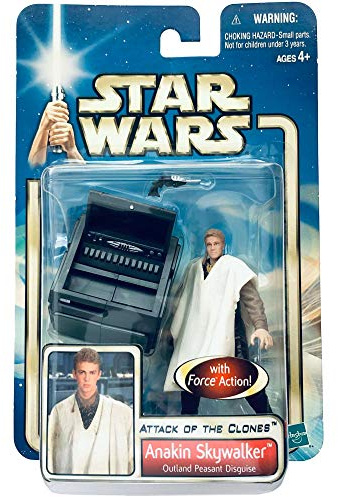 Star Wars Actionfigur: Attack of the Clones Anakin Skywalker Outland Bauer Verkleidung w/abnehmbarem Poncho, Blaster & Aufbewahrungsbehälter