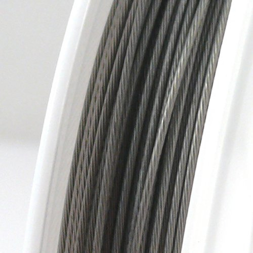 10m Schmuckdraht Basteldraht 0,8mm altsilber nylonummantelt Draht -1330