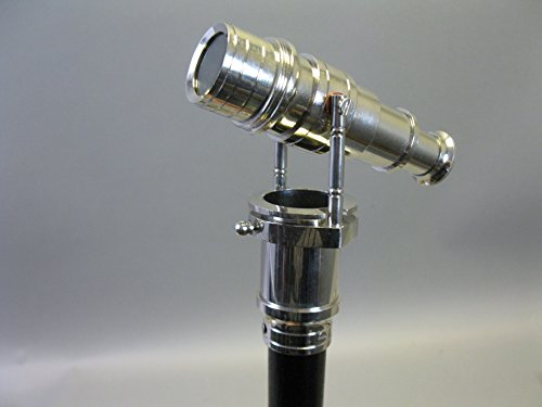 Gehstock Spazierstock Wanderstock Edelholz mit Fernglas Fernrohr Kapitänsstock 96cmM 38