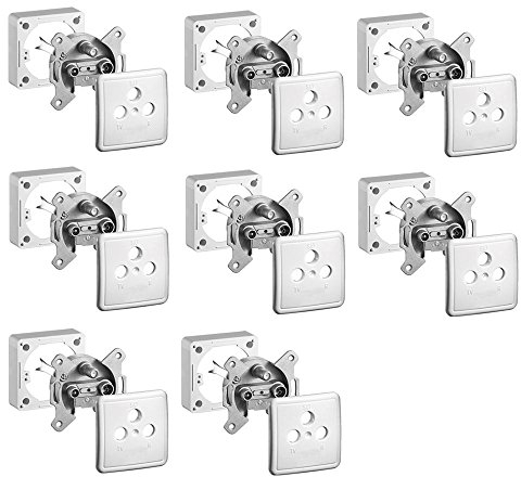 8x ARLI Satdose 3-fach – Antennendose für Aufputz & Unterputz (Stich- oder Enddose) mit Abdeckung & Rahmen TV Radio SAT DVB-S DVB-T2 Kabel