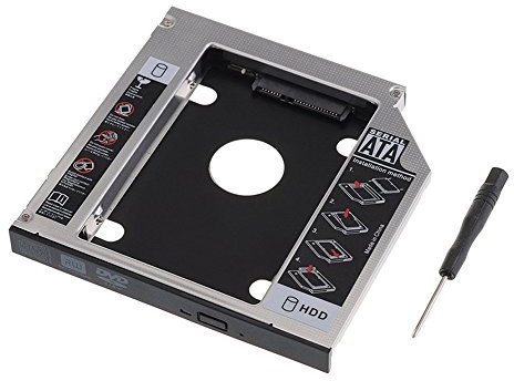 Kasstino SATA to SATA 2nd HDD SSD Hard Drive 9.5mm Universal Caddy CD/DVD-ROM Optical Bay