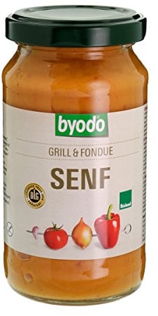 Byodo Grill- & Fondue-Senf 200 ml - Bio-zertifiziert, Fruchtige Paprika-Note, Handfertigung in Kleinen Chargen, 100% Bio Senf für Grillen & Fondue, Frisch & Hochwertig