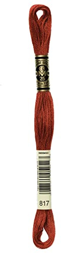 DMC 6-Strand Embroidery Cotton Floss, Very Dark Coral Red