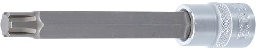 BGS 4177 | Bit-Einsatz | Länge 140 mm | Keil-Profil (für RIBE) M13 | Antrieb Innenvierkant 12,5 mm (1/2) | Chrom-Vanadium-Stahl | verchromt, matt | mit Rändelung