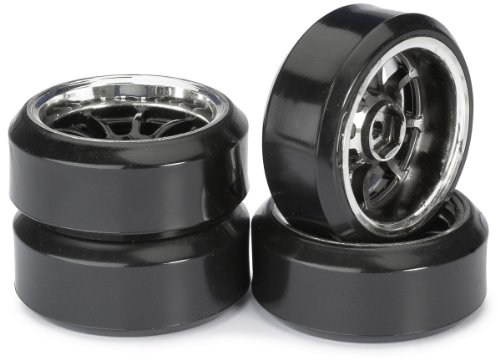 Absima - Wheel Set Drift LP 9 Spoke/Profile C Black/Chrome 1:10 (4 pcs) (2510045)