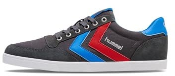 HUMMEL SLIMMER STADIL LOW, CASTLEROCK/RIBBONRED/BRIL BLUE, 45