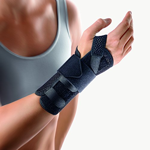 Bort 112730 large links schwarz ManuStabil kurz Handgelenkorthese, rechts oder links tragbar in verschiedenen Farben, links large, schwarz