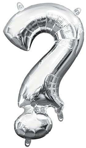 Amscan 3307021 - Mini Shape Folienballon Symbol ? Silber, Größe circa 27 x 40 cm, Heliumballon