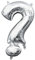 Amscan 3307021 - Mini Shape Folienballon Symbol ? Silber, Größe circa 27 x 40 cm, Heliumballon